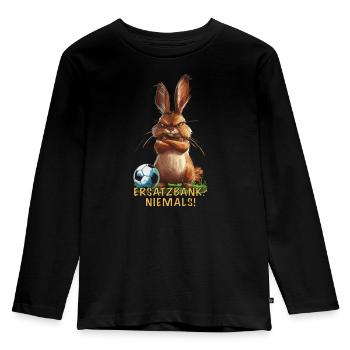 Dicton de lapin de football - T-shirt manches longues Premium Enfant - noir - Devant - AI Model Kid Male (0cm)