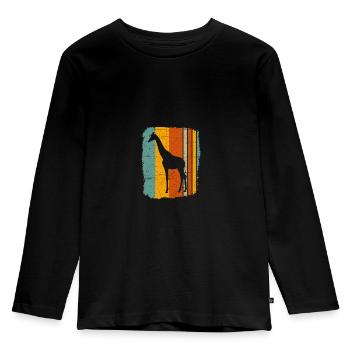 Girafe - T-shirt manches longues Premium Enfant - noir - Devant - AI Model Kid Male (0cm)
