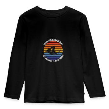 Nager - T-shirt manches longues Premium Enfant - noir - Devant - AI Model Kid Male (0cm)