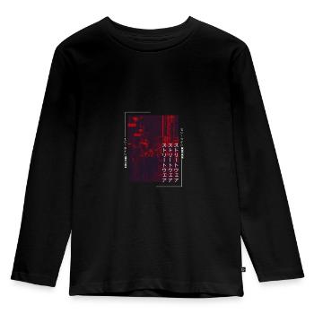 Japanese Streetwear Aesthetic - Kids' Premium Longsleeve Shirt - black - Front - AI Model Kid Male (0cm)