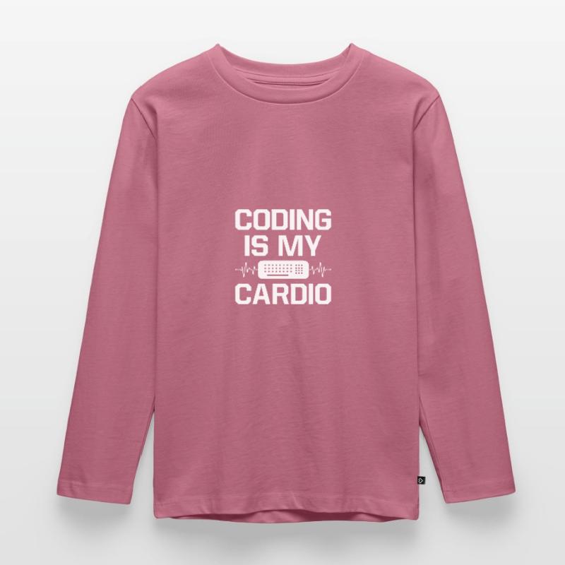 Coding Is My Cardio Programming Coder Computer Gee Kinder Premium Bio Langarmshirt