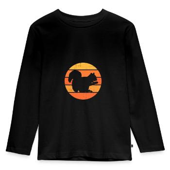 Écureuil - T-shirt manches longues Premium Enfant - noir - Devant - AI Model Kid Male (0cm)