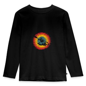 Kayak - Kinder Premium Bio Langarmshirt - Schwarz - Vorne - AI Model Kid Male (0cm)