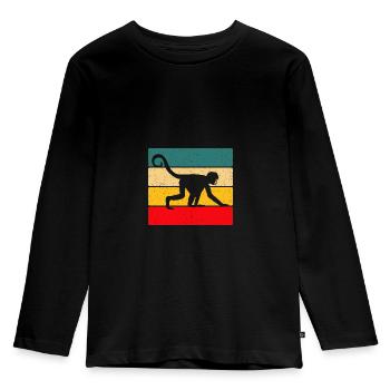 Singe - T-shirt manches longues Premium Enfant - noir - Devant - AI Model Kid Male (0cm)