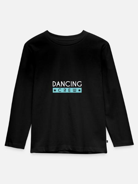 Dancing Crew - Kinder Premium Bio Langarmshirt - Schwarz