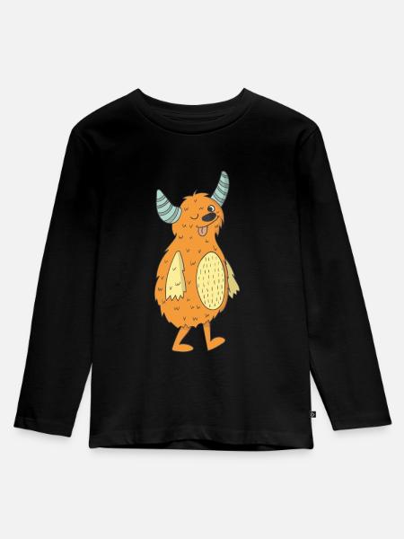 Monster - Kinder Premium Bio Langarmshirt - Schwarz