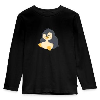 Le pingouin dort - T-shirt manches longues Premium Enfant - noir - Devant - AI Model Kid Male (0cm)