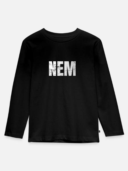 Nem - Nein auf Ungarisch Ungarn - Kinder Premium Bio Langarmshirt - Schwarz