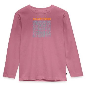 Binary code - Kids' Premium Longsleeve Shirt - mauve - Front - AI Model Kid Female (0cm)
