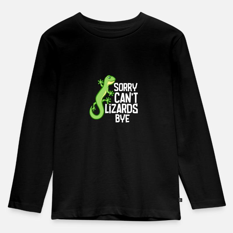 Sorry Can't Lizards Bye - Kinder Premium Bio Langarmshirt - Schwarz