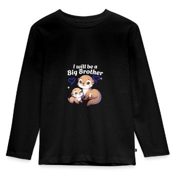 I'm going to be a big brother sweet otter, brother - Kids' Premium Longsleeve Shirt - black - Front - AI Model Kid Male (0cm)