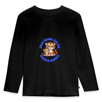 Bald werde ich ein großer Bruder - Kinder Premium Bio Langarmshirt - Schwarz - Vorne - AI Model Kid Male (0cm)
