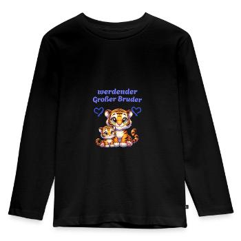 werdender Großer Bruder - Kinder Premium Bio Langarmshirt - Schwarz - Vorne - AI Model Kid Male (0cm)