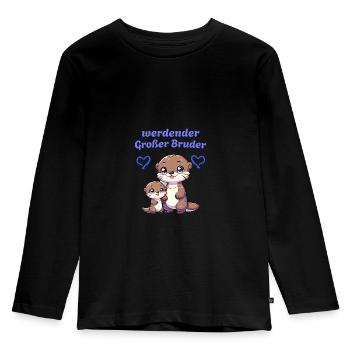 werdender Großer Bruder - Kinder Premium Bio Langarmshirt - Schwarz - Vorne - AI Model Kid Male (0cm)