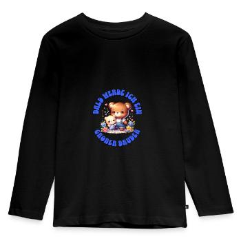 Bald werde ich ein großer Bruder - Kinder Premium Bio Langarmshirt - Schwarz - Vorne - AI Model Kid Male (0cm)