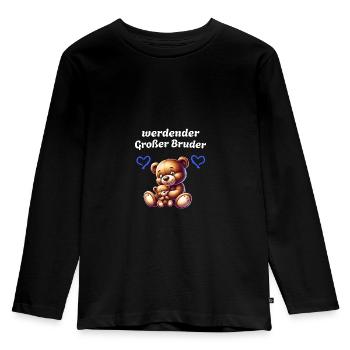werdender Großer Bruder - Kinder Premium Bio Langarmshirt - Schwarz - Vorne - AI Model Kid Male (0cm)