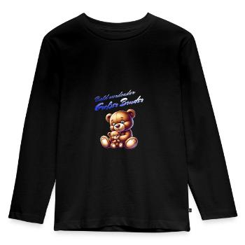 Bald bin ich ein großer Bruder - Kinder Premium Bio Langarmshirt - Schwarz - Vorne - AI Model Kid Male (0cm)
