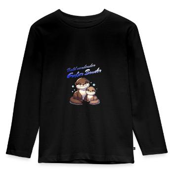 Bald bin ich ein großer Bruder - Kinder Premium Bio Langarmshirt - Schwarz - Vorne - AI Model Kid Male (0cm)
