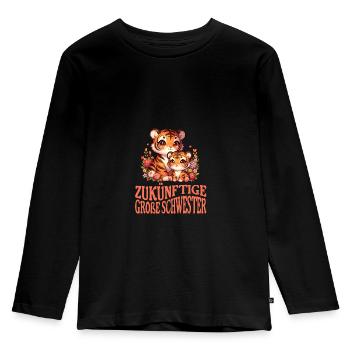Future big sister, soon to be big sister - Kids' Premium Longsleeve Shirt - black - Front - AI Model Kid Male (0cm)