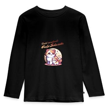 Bald werdende große Schwester - Kinder Premium Bio Langarmshirt - Schwarz - Vorne - AI Model Kid Male (0cm)
