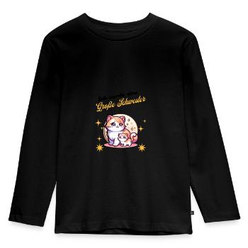 Ich werde eine große Schwester - Kinder Premium Bio Langarmshirt - Schwarz - Vorne - AI Model Kid Male (0cm)