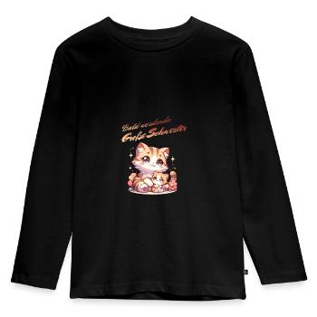 Bald werdende große Schwester - Kinder Premium Bio Langarmshirt - Schwarz - Vorne - AI Model Kid Male (0cm)