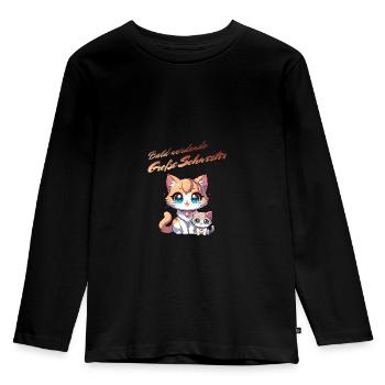 Bald werdende große Schwester - Kinder Premium Bio Langarmshirt - Schwarz - Vorne - AI Model Kid Male (0cm)