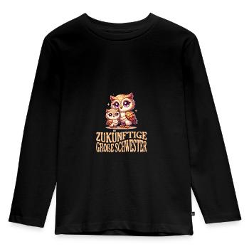 Future big sister, soon to be big sister - Kids' Premium Longsleeve Shirt - black - Front - AI Model Kid Male (0cm)