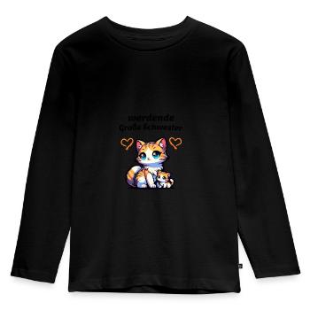 big sister-to-be - Kids' Premium Longsleeve Shirt - black - Front - AI Model Kid Male (0cm)