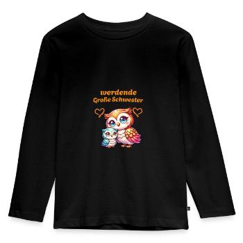 Big sister-to-be - Kids' Premium Longsleeve Shirt - black - Front - AI Model Kid Male (0cm)