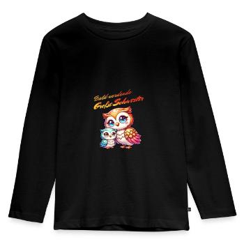 Bald werdende große Schwester - Kinder Premium Bio Langarmshirt - Schwarz - Vorne - AI Model Kid Male (0cm)