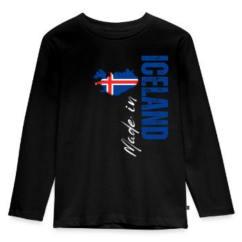 Fabriqué en Islande, j’adore l’Islande - T-shirt manches longues Premium Enfant - noir - Devant - AI Model Kid Male (0cm)