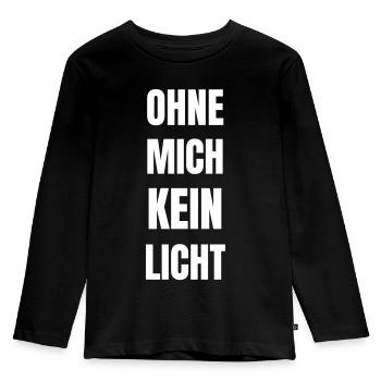 Ohne mich kein Licht! - Kinder Premium Bio Langarmshirt - Schwarz - Vorne - AI Model Kid Male (0cm)