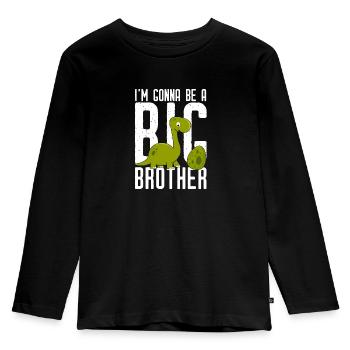 Gonna be big brother-I will big brother Dino - Kids' Premium Longsleeve Shirt - black - Front - AI Model Kid Male (0cm)