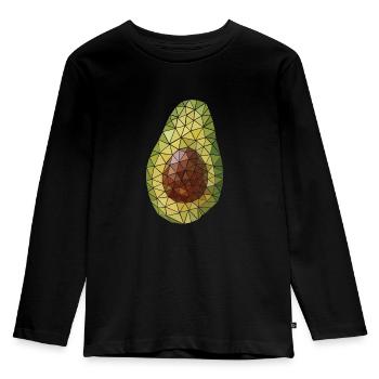Avocado Low Poly Polygon vector Style - Kids' Premium Longsleeve Shirt - black - Front - AI Model Kid Male (0cm)