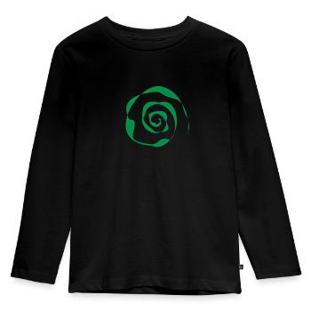 green spiral - Kids' Premium Longsleeve Shirt - black - Front - AI Model Kid Male (0cm)