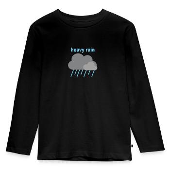 heavy rain - Kids' Premium Longsleeve Shirt - black - Front - AI Model Kid Male (0cm)