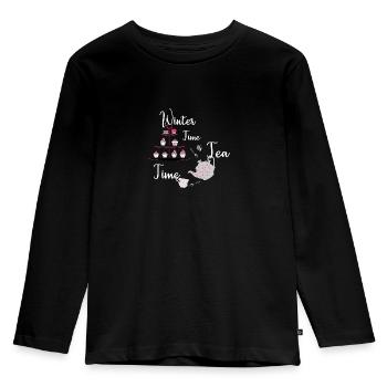 winter - Kids' Premium Longsleeve Shirt - black - Front - AI Model Kid Male (0cm)