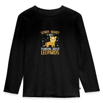Leopard Outfit Leopard Liebhaber Kinder - Kinder Premium Bio Langarmshirt - Schwarz - Vorne - AI Model Kid Male (0cm)
