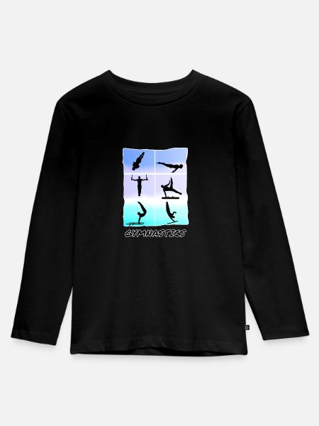 Turnen, Turner - Men's Gymnastics - Kinder Premium Bio Langarmshirt - Schwarz