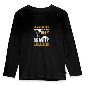 Parakiter Gear Parasailing Kite Parakiting - Kids' Premium Longsleeve Shirt - black - Front - AI Model Kid Male (0cm)