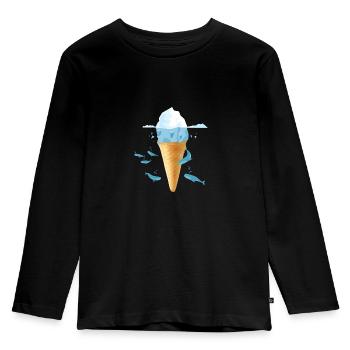 IceCream (Whales-Edition) - T-shirt manches longues Premium Enfant - noir - Devant - AI Model Kid Male (0cm)