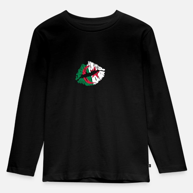 Algerien - Kinder Premium Bio Langarmshirt - Schwarz