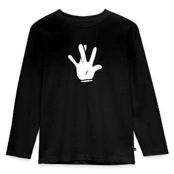 Comic Hand Westside Gesture Hand Sign - Kids' Premium Longsleeve Shirt - black - Front - AI Model Kid Male (0cm)