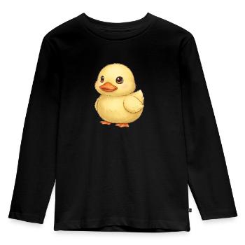 Adorable poussin jaune en dessin - T-shirt manches longues Premium Enfant - noir - Devant - AI Model Kid Male (0cm)