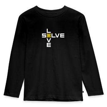 Skewb lösen Liebe. Cubing-Cube-Cuber-Speedcubing - Kinder Premium Bio Langarmshirt - Schwarz - Vorne - AI Model Kid Male (0cm)