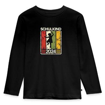 Schulkind 2024 - Kinder Premium Bio Langarmshirt - Schwarz - Vorne - AI Model Kid Male (0cm)