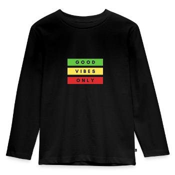 Good Vibes only rasta dancehall Jamaica chill - Kids' Premium Longsleeve Shirt - black - Front - AI Model Kid Male (0cm)