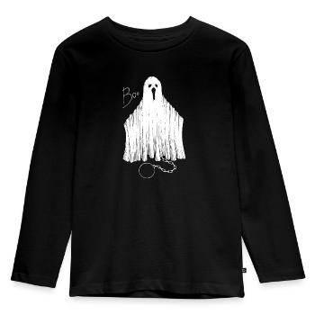 Ghost on chain - Kids' Premium Longsleeve Shirt - black - Front - AI Model Kid Male (0cm)