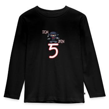 Ich bin 5 Ninja Geburtstag 5.Geburtstag - Kinder Premium Bio Langarmshirt - Schwarz - Vorne - AI Model Kid Male (0cm)